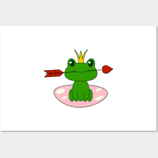 Frog with heart for Valentine's Day, for lovers, for children, for girls Posters and Art